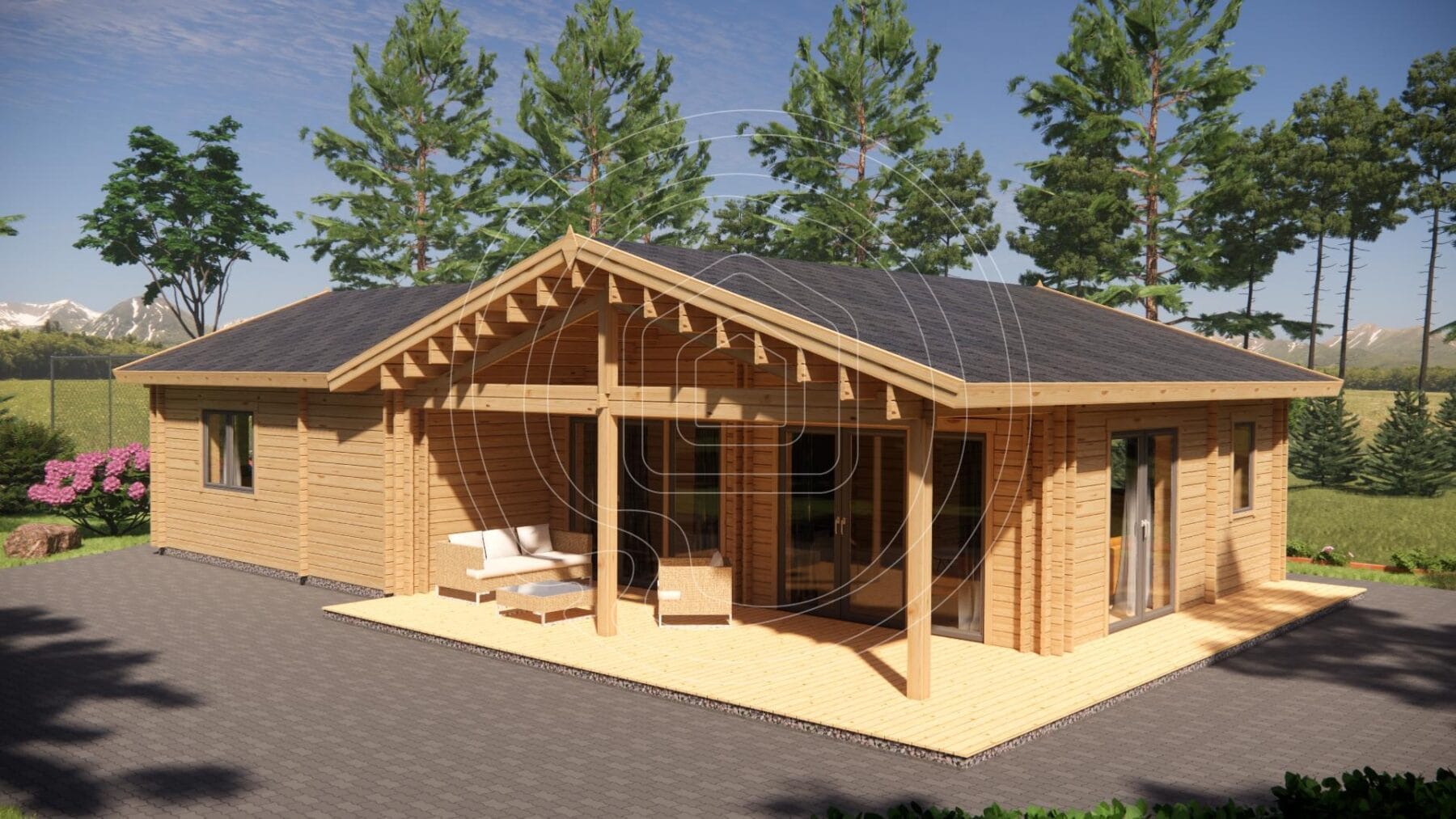 Premium timber cabin with 10-year anti-rot guarantee