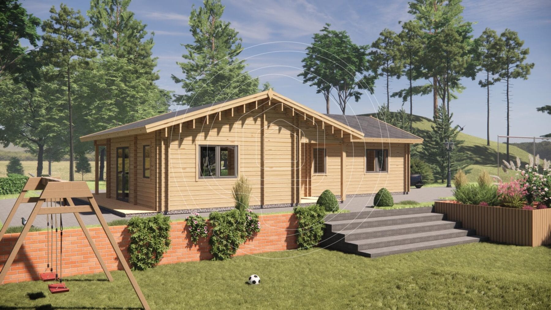Durable interlocking timber walls log cabin Ireland