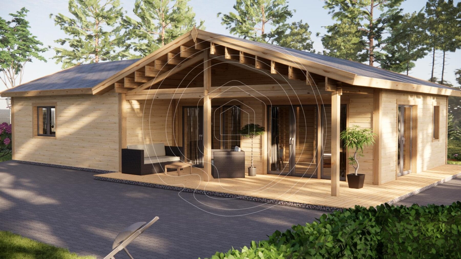 3 bedroom residential log cabin IR-001CL in Ireland