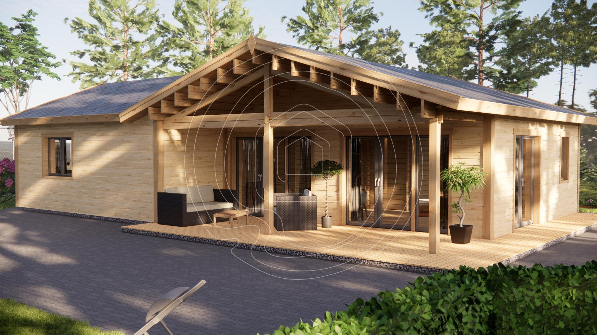 LT-001CL 3 bedroom log cabin floor plan Ireland