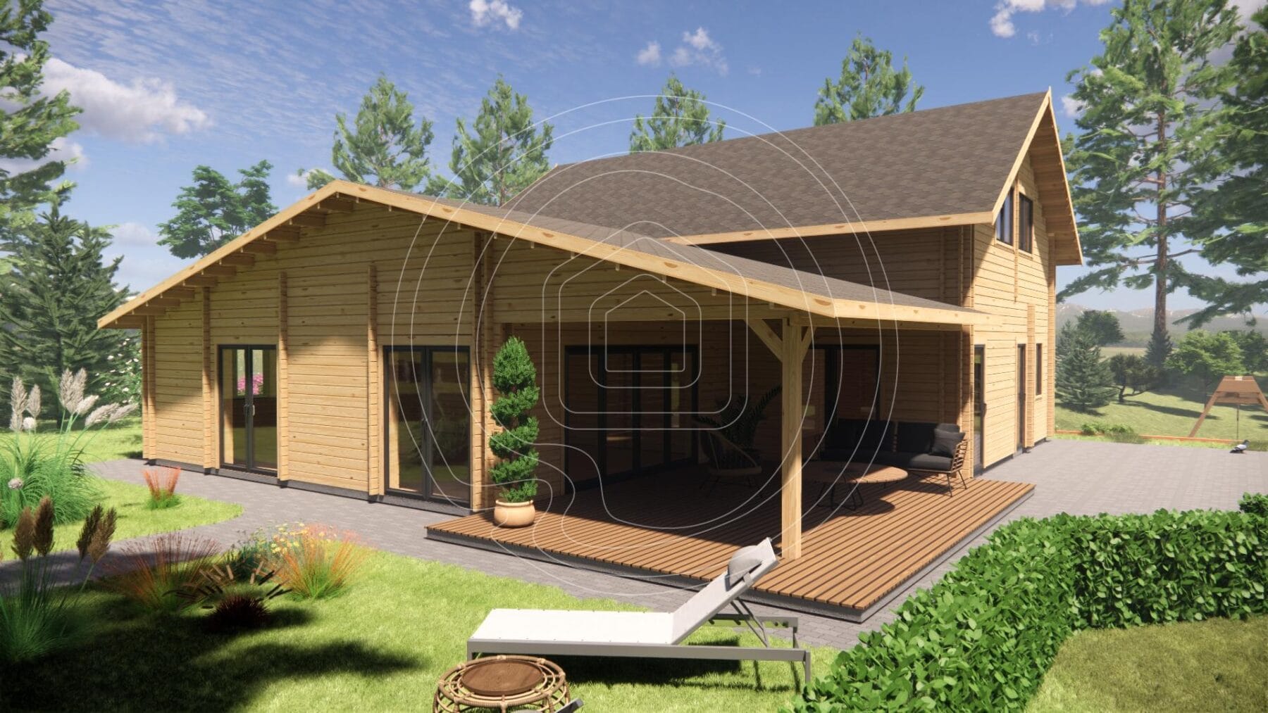 Spacious two-storey log cabin Ireland for residential use
