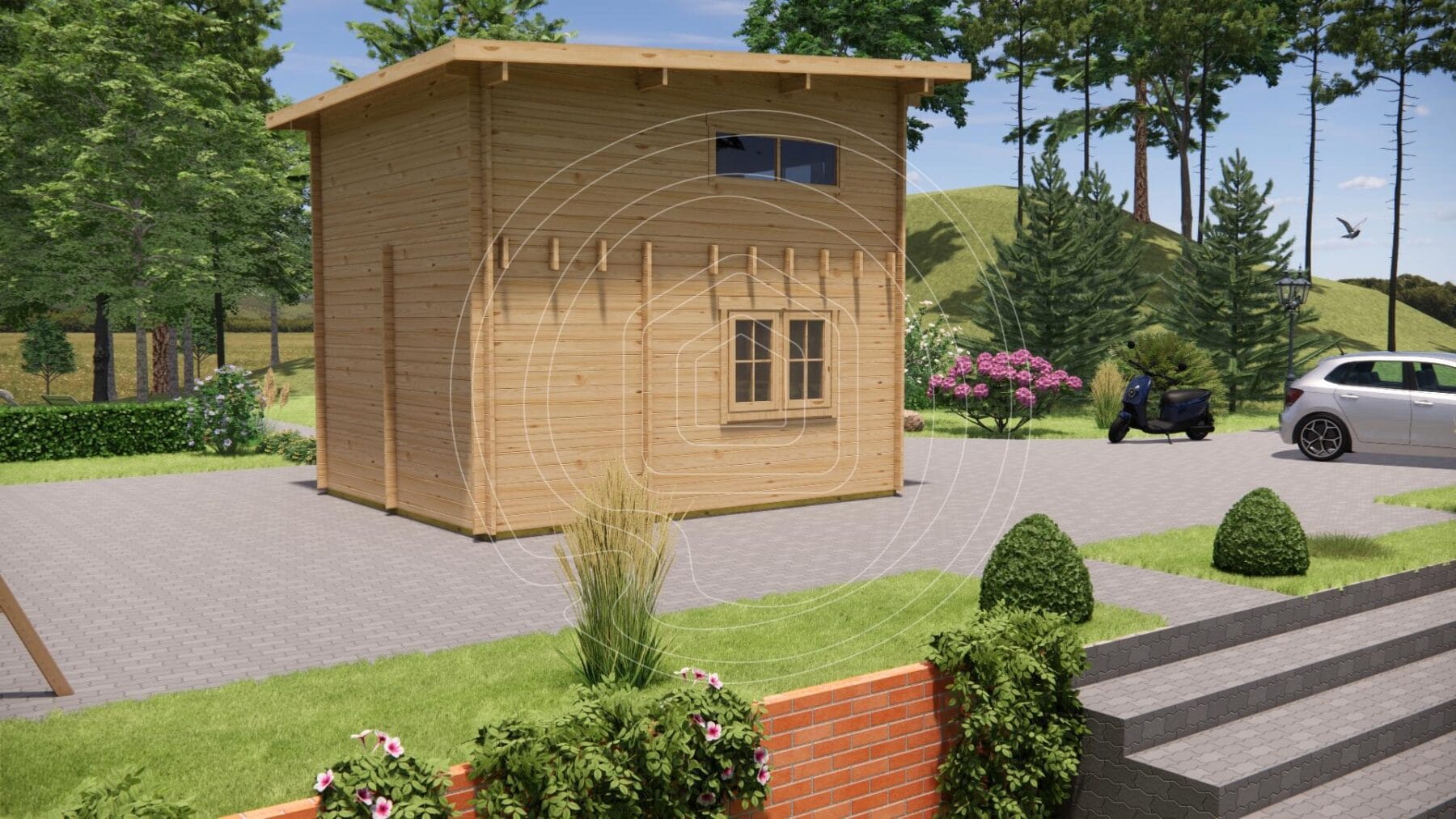 High-quality interlocking logs for residential timber homes