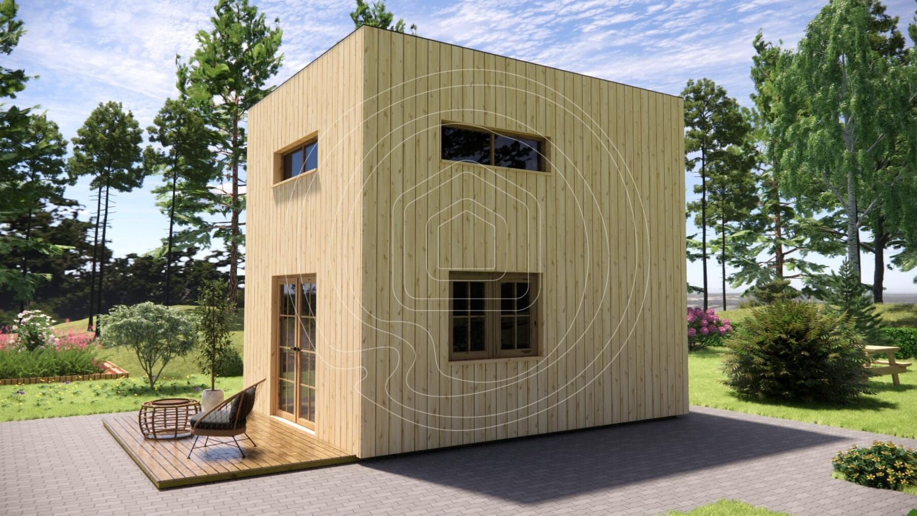 IR-004CL | Two-Storey Log Cabin Ireland | 35m² | 44mm - Image 3