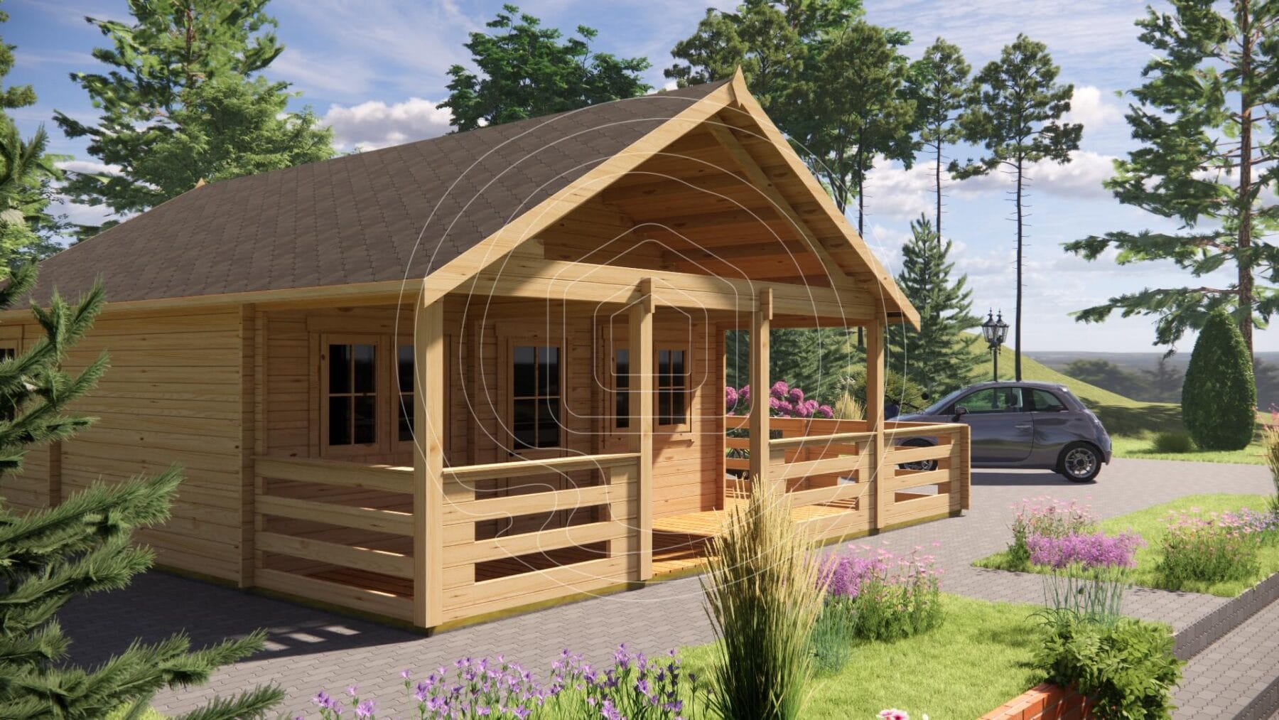 High-quality residential log home with 10-year guarantee