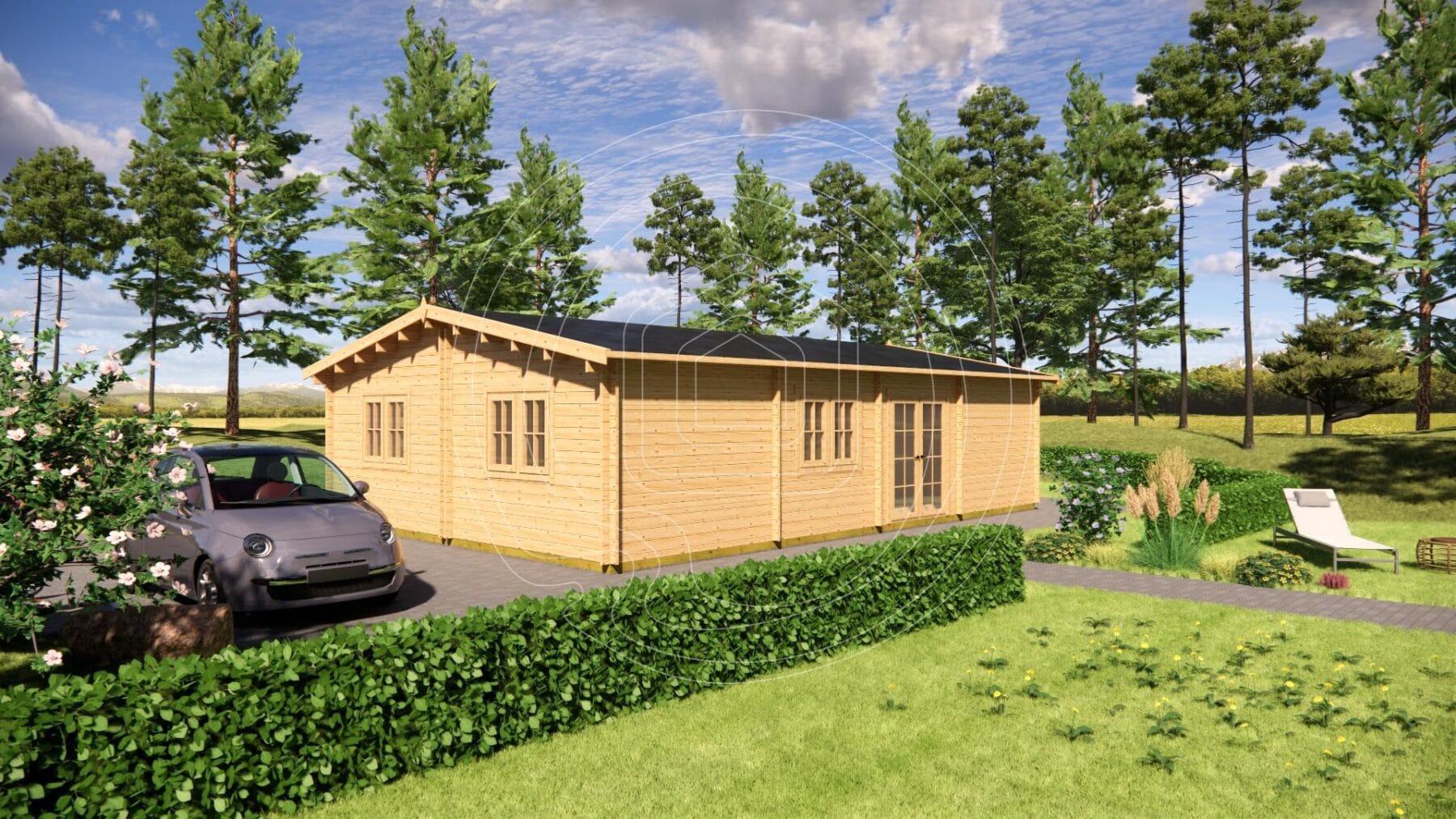 Residential timber house with premium tilt and turn windows