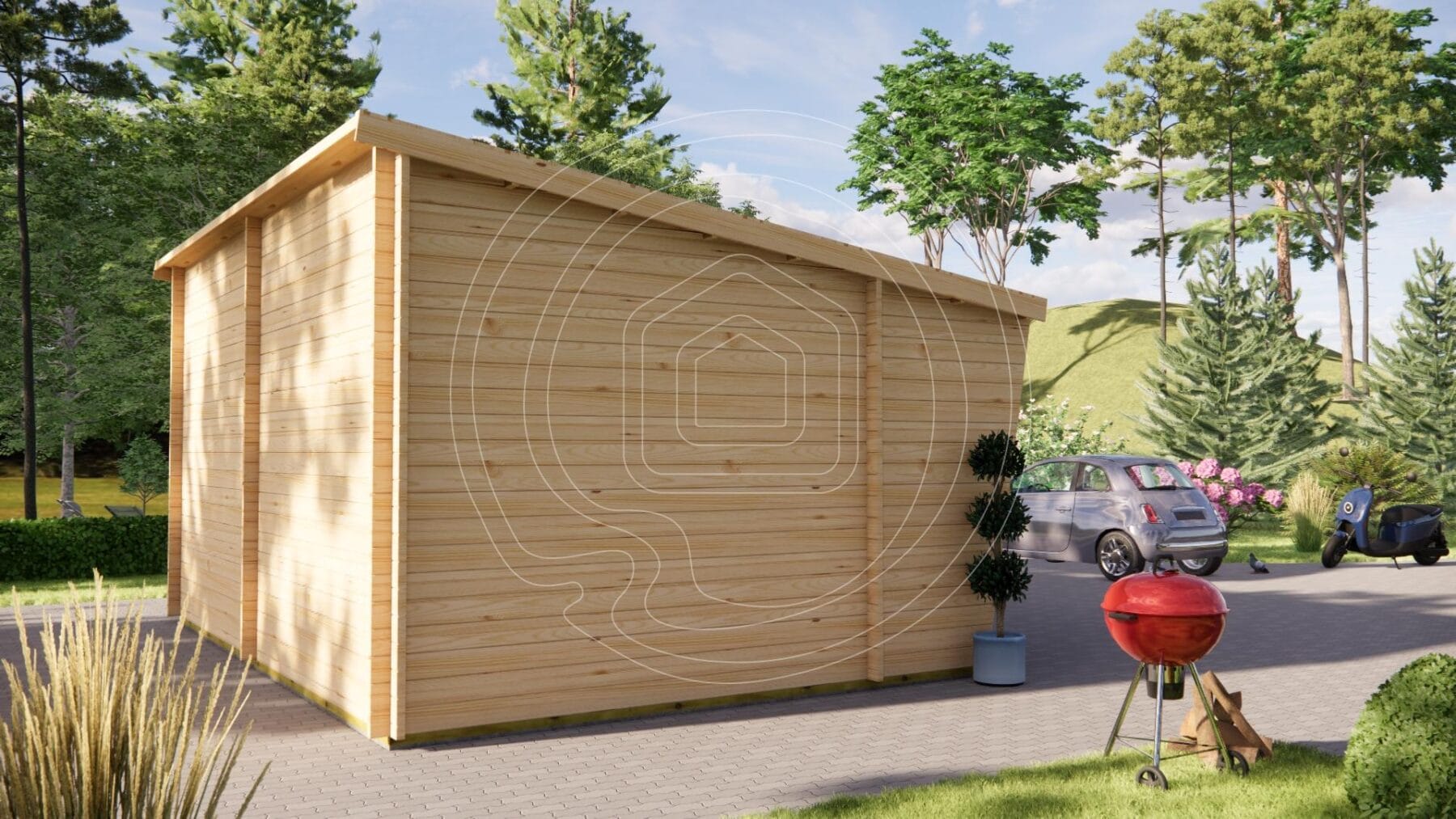 Compact timber shed