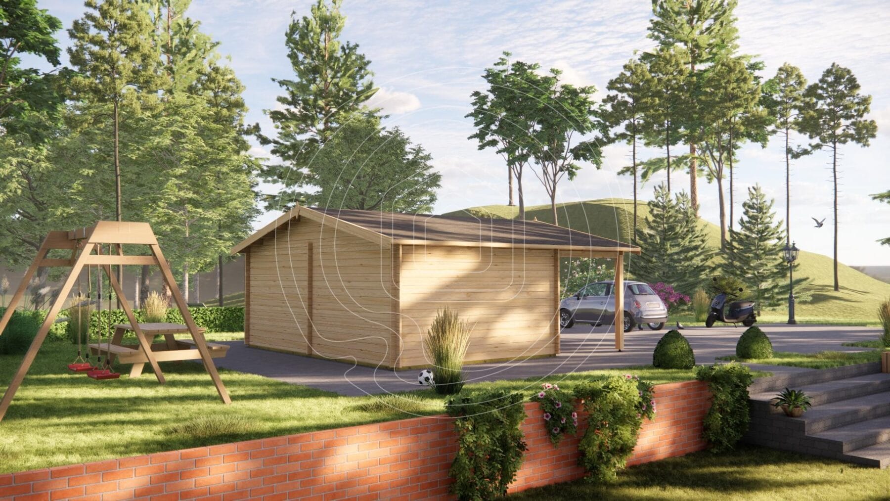Contemporary 36 sqm timber home with large glass doors