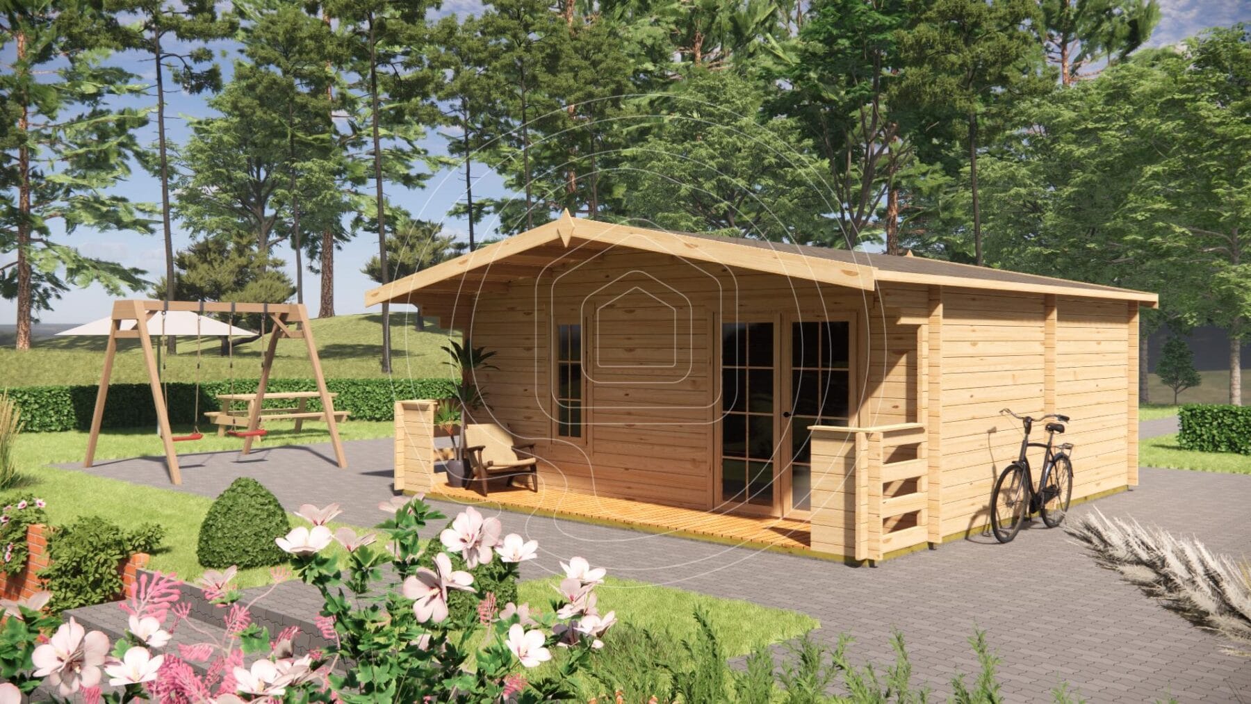 Luxury residential timber home with secure locking system