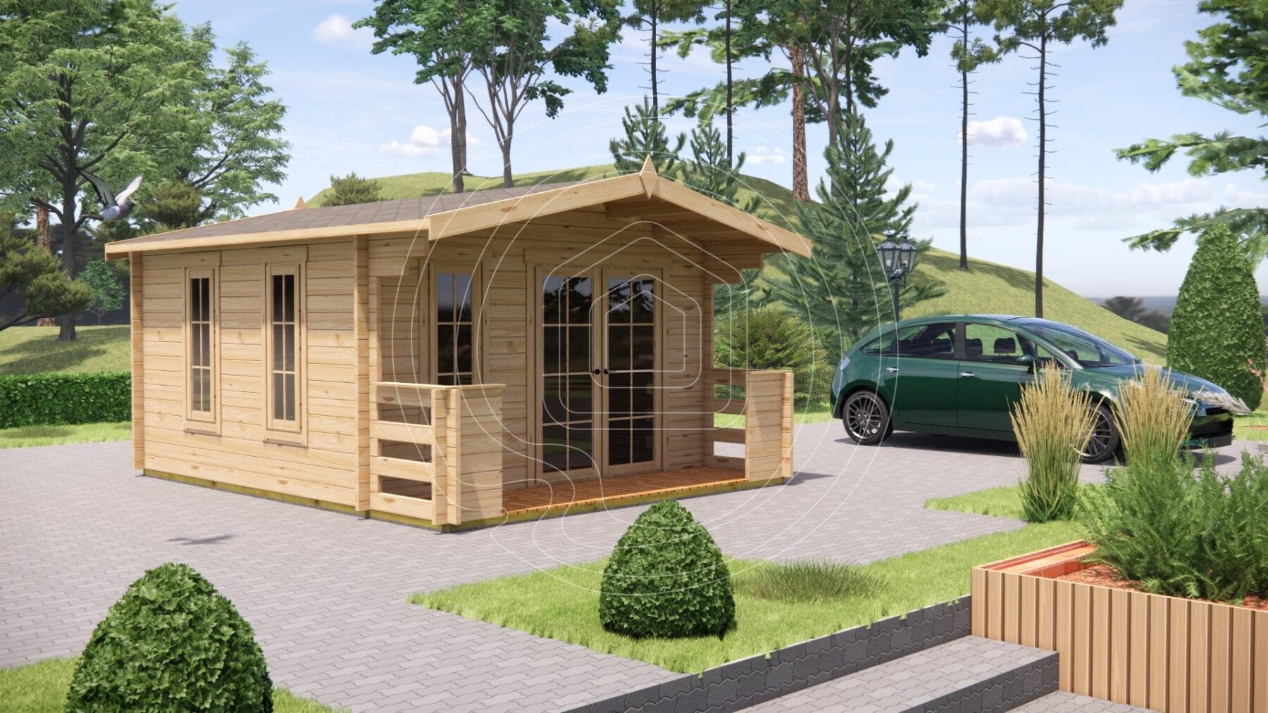 Modern garden office log cabin Ireland