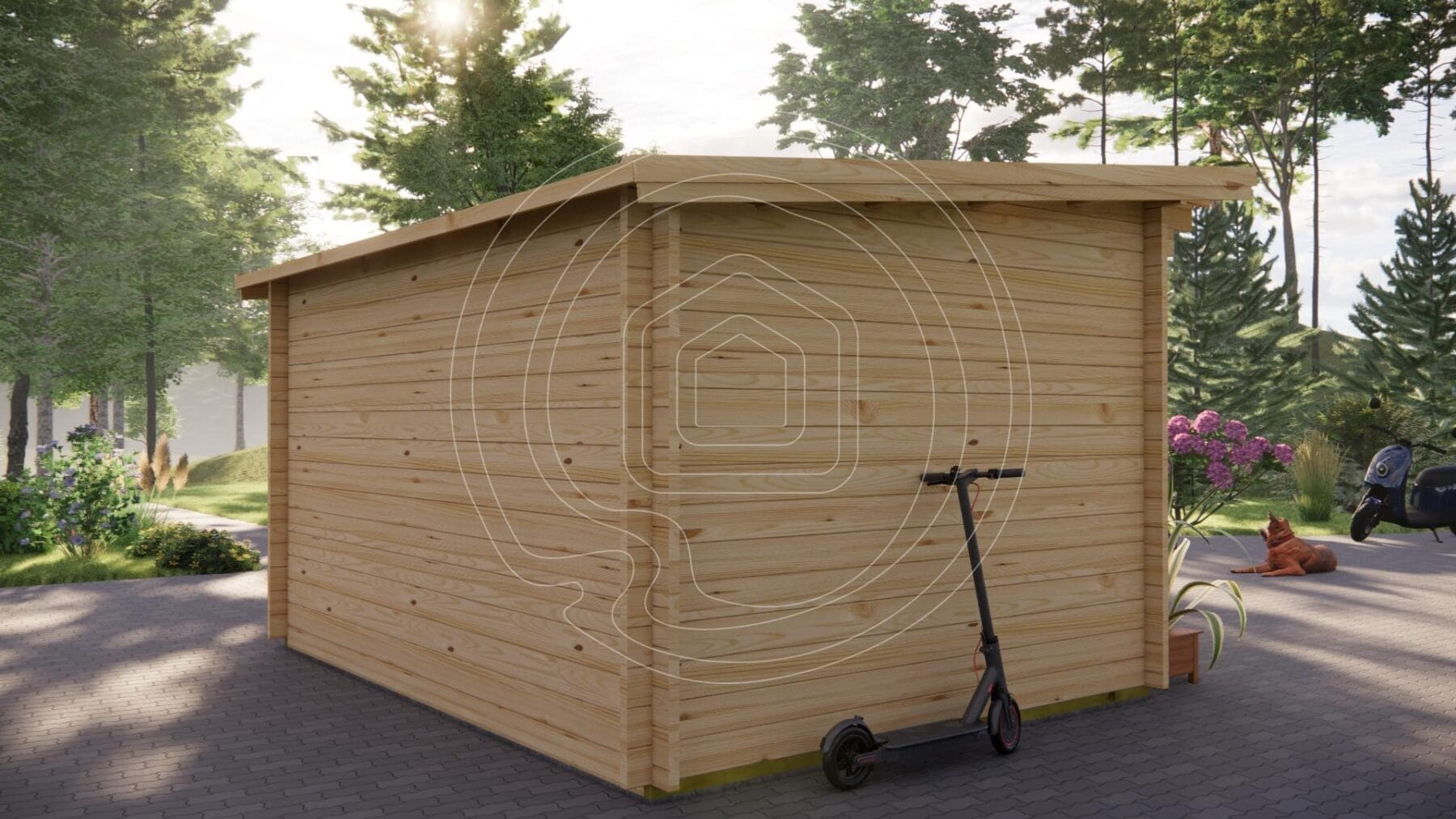 Solid timber double doors for garden cabin