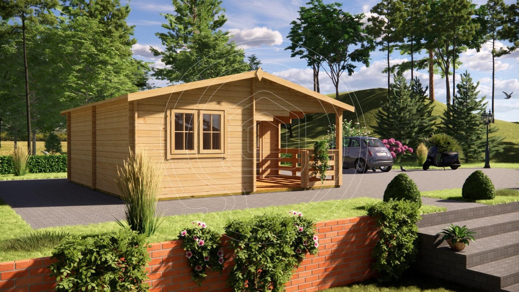 Residential timber houses Ireland 36m2 model 6x6m exterior