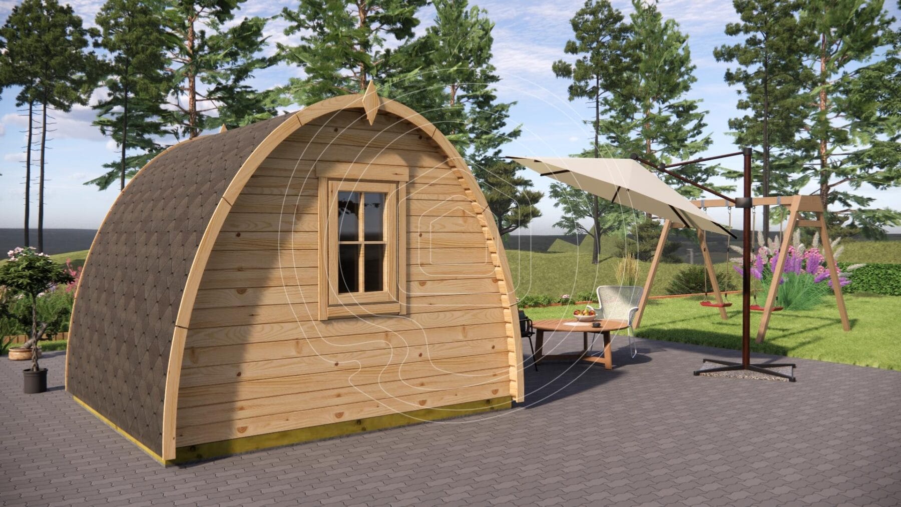 IR-024 | 9m² Glamping Pod Ireland | 3x3m | 44mm Timber - Image 2