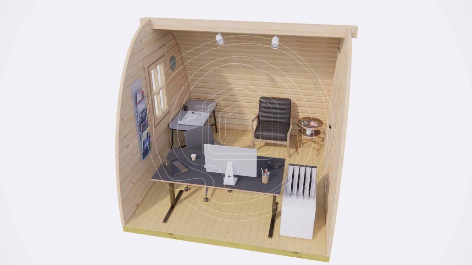 Window and door detail inside small glamping pod Ireland