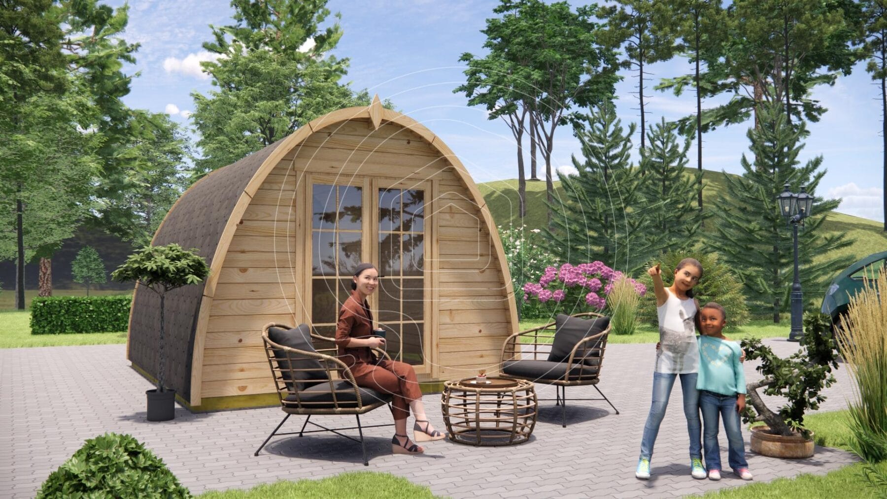 Classic arched camping pod for glamping Ireland