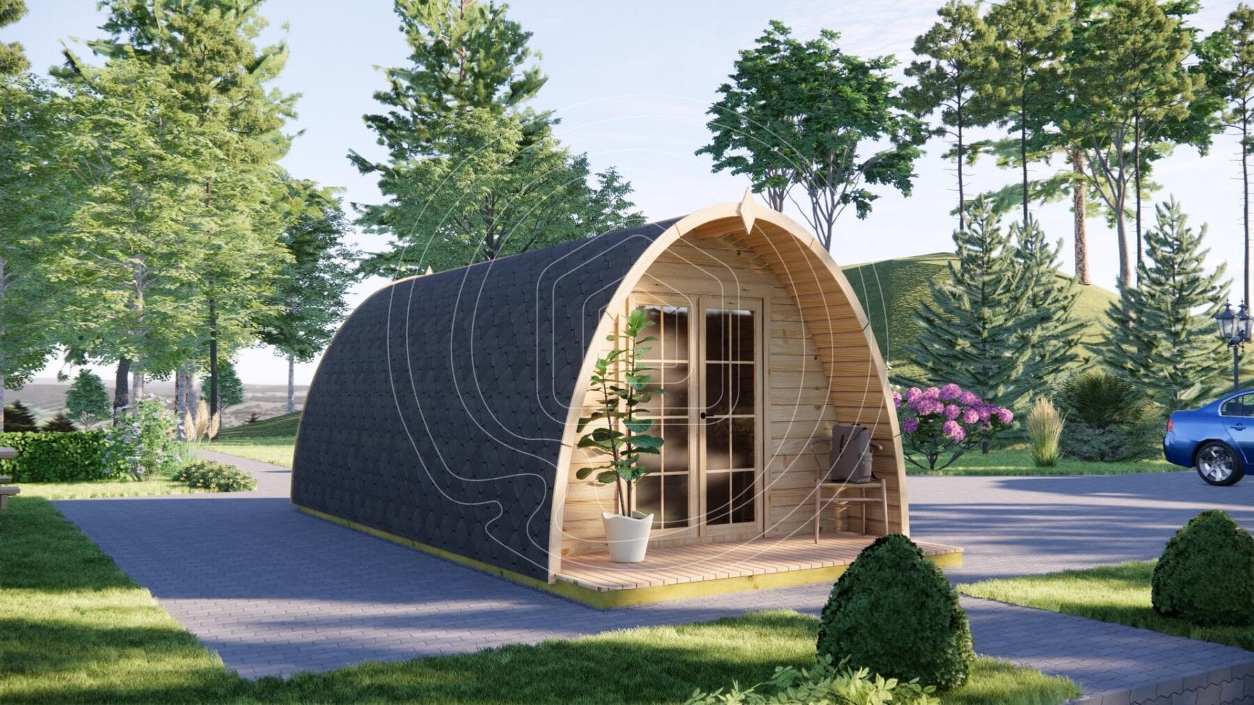 Side Window Large window for natural light in glamping pod