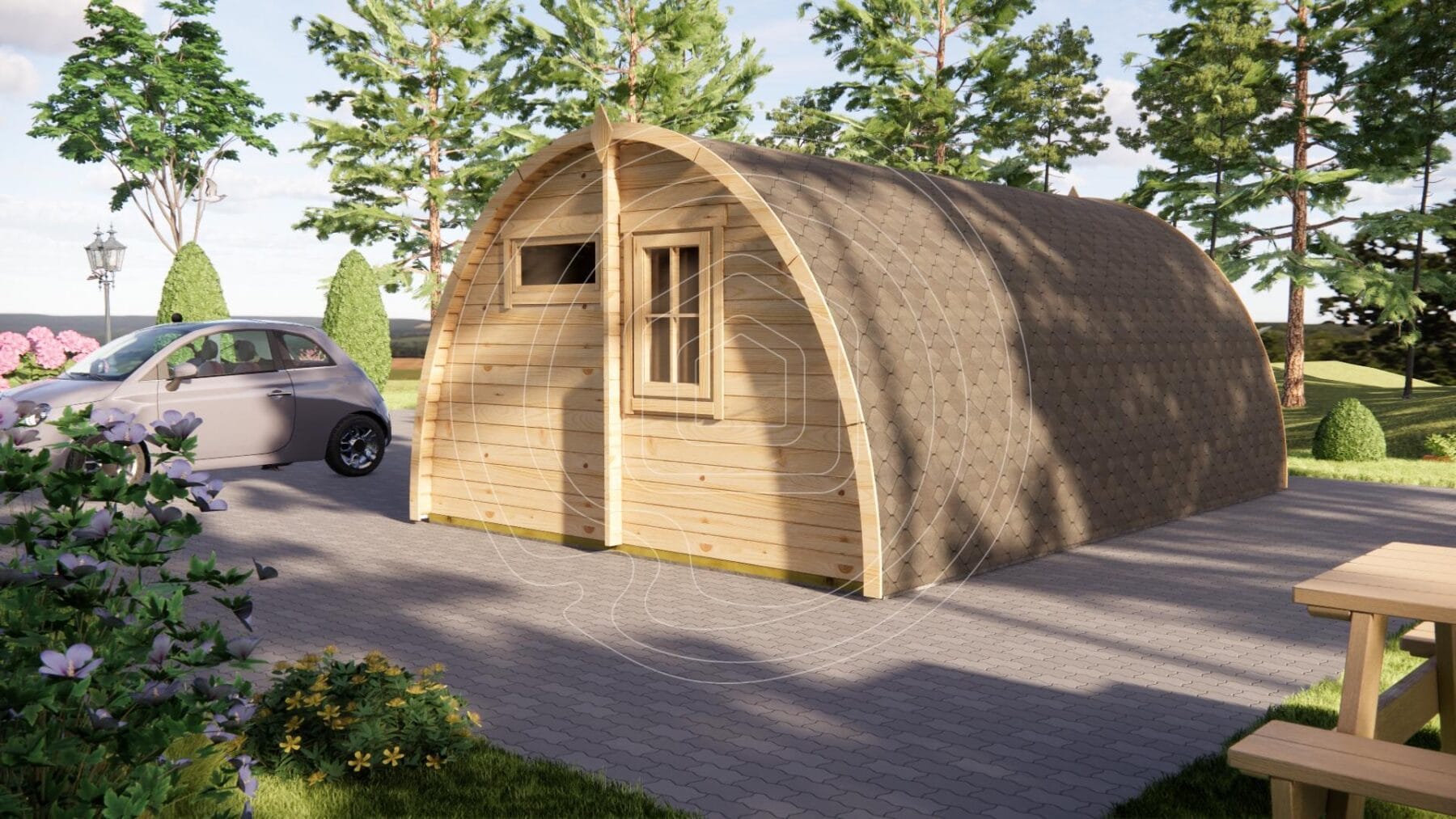Durable interlocking timber logs for pod walls