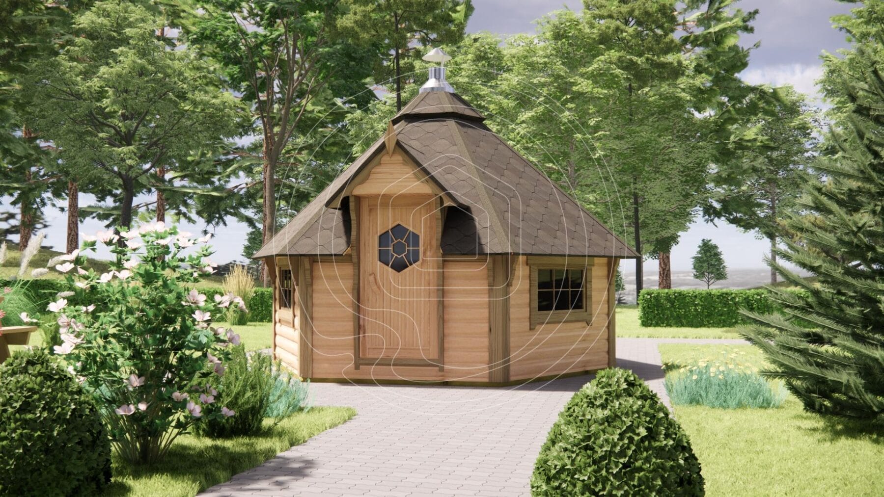 Nordic spruce grill cabin for ultimate backyard comfort