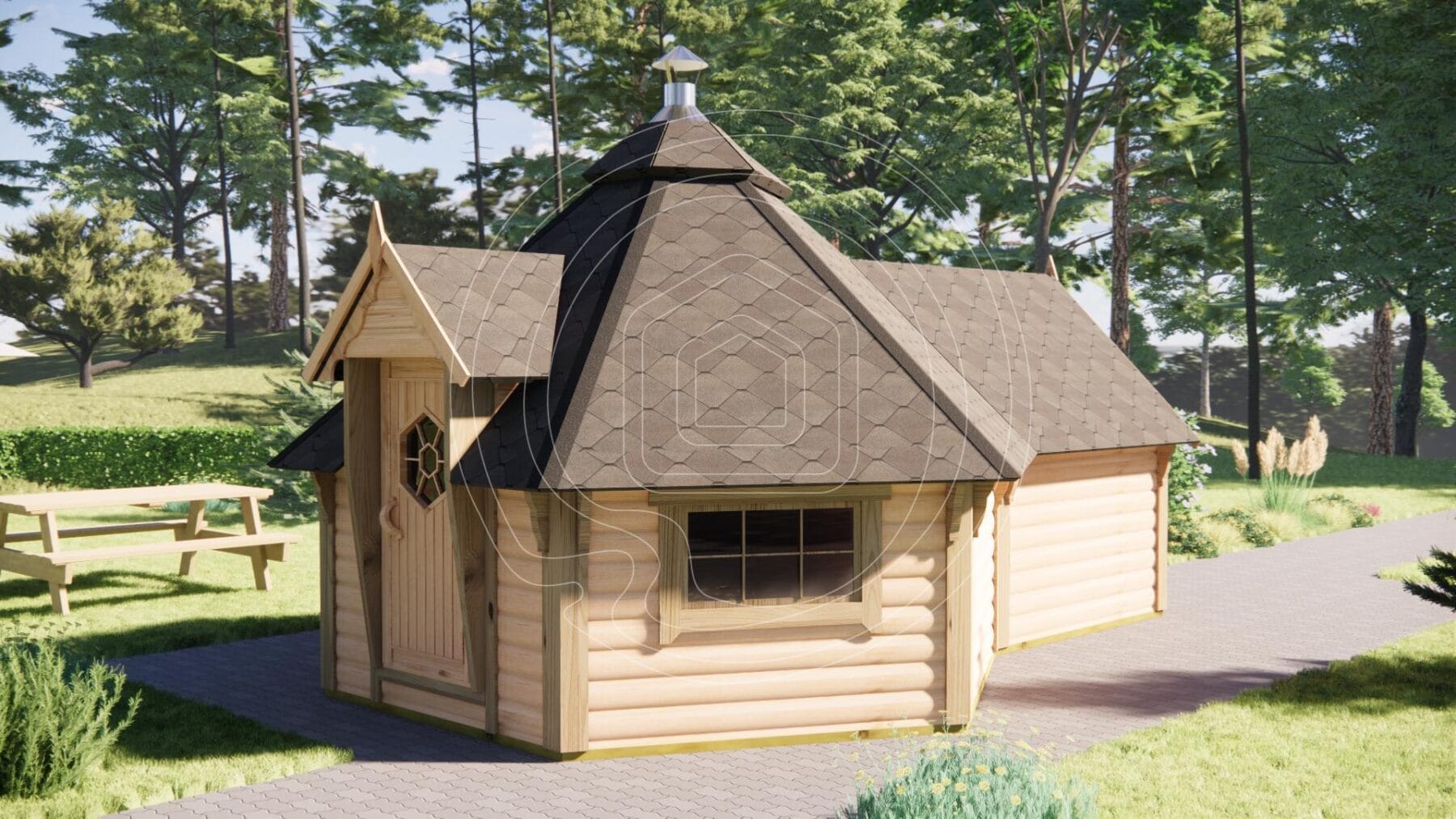 Luxury BBQ Retreat Luxury timber grill cabin for premium backyard hosting Ireland