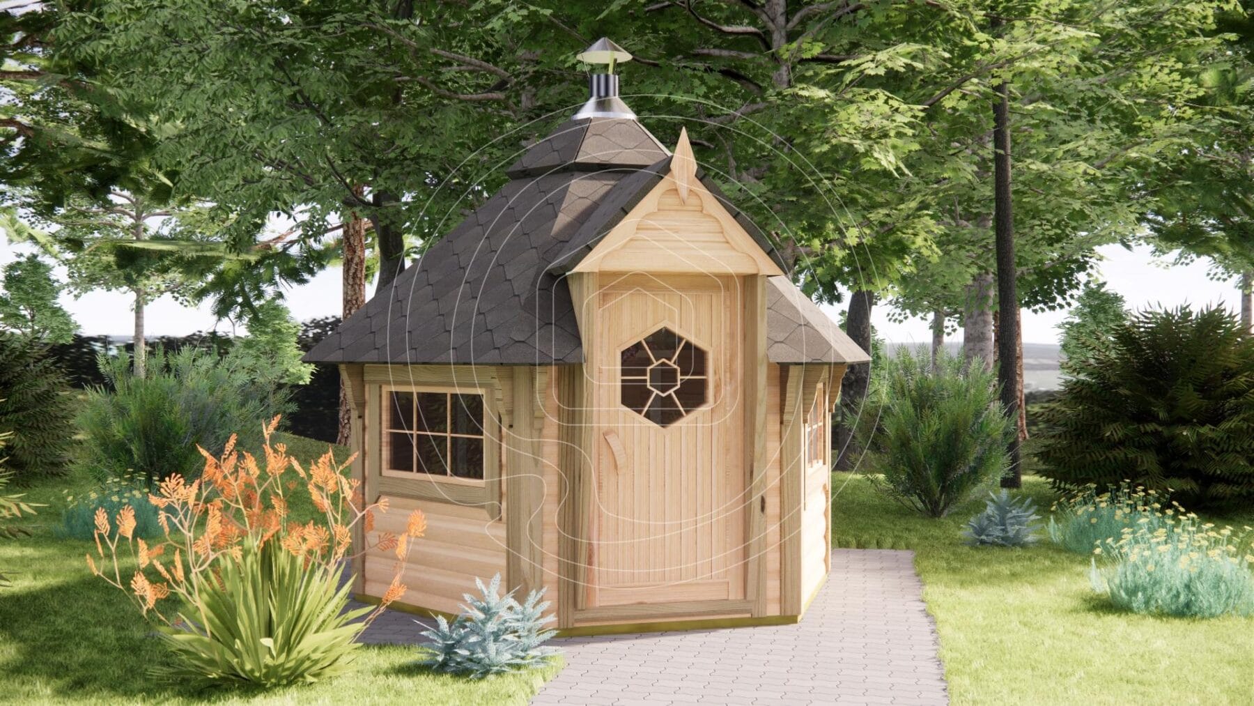 All-Season Dining Pod Nordic style timber cabin for year round outdoor dining