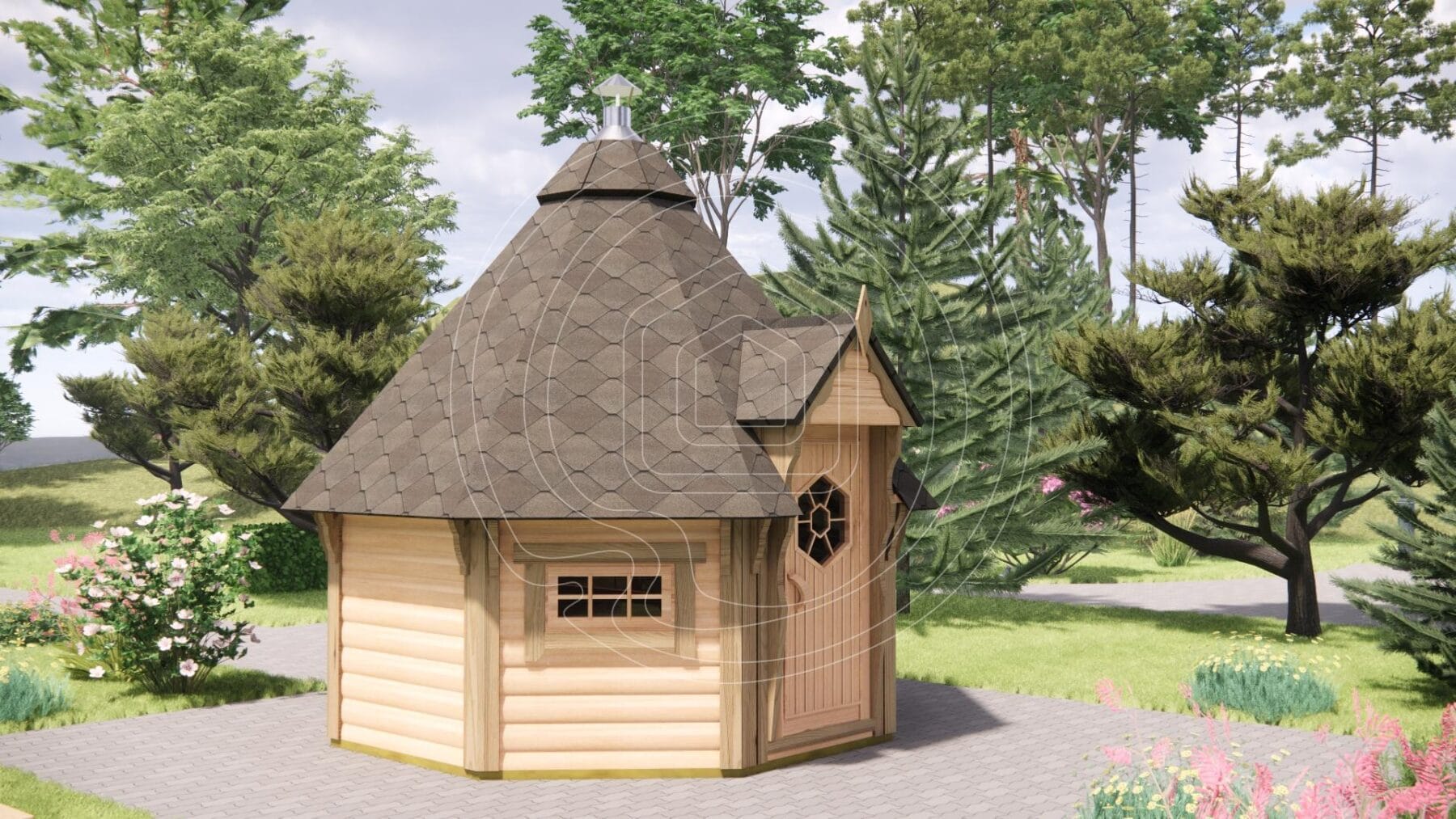 Traditional Finnish BBQ hut for garden social gatherings Ireland